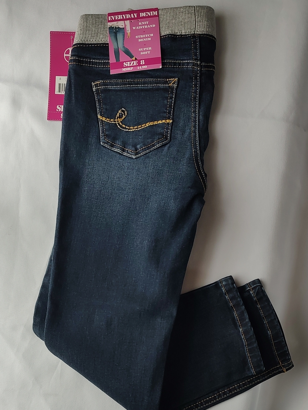 Lincoln Outfitters Girl's Dark Blue Knit Waistband Jeans